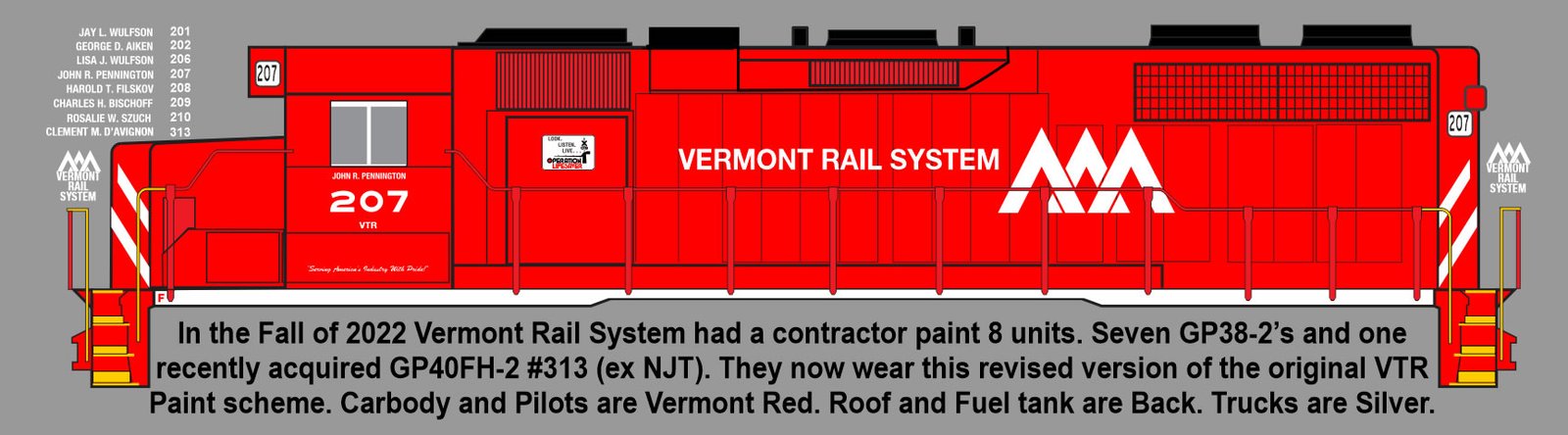 L-367 – Vermont Rail System Hood Units 2022+ – High Ball Graphics